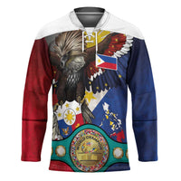 Custom Philippines World Champion Boxing Hockey Jersey Eagle-Grunge Design - Polynesian Pride