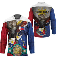Custom Philippines World Champion Boxing Hockey Jersey Eagle-Grunge Design LT03 - Polynesian Pride