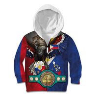 Custom Philippines World Champion Boxing Kid Hoodie Eagle-Grunge Design - Polynesian Pride