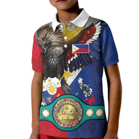 Custom Philippines World Champion Boxing Kid Polo Shirt Eagle-Grunge Design LT03 Kid Multicolor - Polynesian Pride