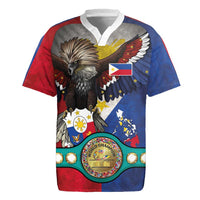 Custom Philippines World Champion Boxing Rugby Jersey Eagle-Grunge Design - Polynesian Pride