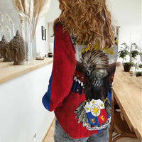 Custom Philippines World Champion Boxing Women Casual Shirt Eagle-Grunge Design - Polynesian Pride