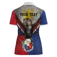 Custom Philippines World Champion Boxing Women Polo Shirt Eagle-Grunge Design LT03 - Polynesian Pride