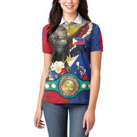 Custom Philippines World Champion Boxing Women Polo Shirt Eagle-Grunge Design LT03 - Polynesian Pride