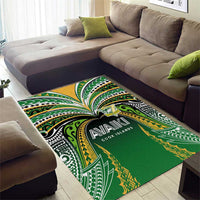 Cook Islands Rugby League Area Rug Avaiki Tatau Tribal Motifs Black Color - Polynesian Pride