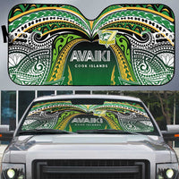 Cook Islands Rugby League Auto Sun Shade Avaiki Tatau Tribal Motifs Black Color - Polynesian Pride