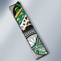 Cook Islands Rugby League Auto Sun Shade Avaiki Tatau Tribal Motifs Black Color - Polynesian Pride
