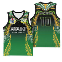 Custom Cook Islands Rugby League Basketball Jersey Avaiki Tatau Tribal Motifs Black Color - Polynesian Pride