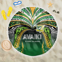 Cook Islands Rugby League Beach Blanket Avaiki Tatau Tribal Motifs Black Color - Polynesian Pride