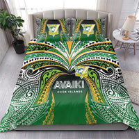 Cook Islands Rugby League Bedding Set Avaiki Tatau Tribal Motifs Black Color - Polynesian Pride