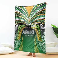 Cook Islands Rugby League Blanket Avaiki Tatau Tribal Motifs Black Color - Polynesian Pride
