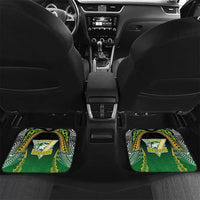 Custom Cook Islands Rugby League Car Mats Avaiki Tatau Tribal Motifs Black Color - Polynesian Pride