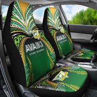 Cook Islands Rugby League Car Seat Cover Avaiki Tatau Tribal Motifs Black Color - Polynesian Pride