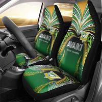 Cook Islands Rugby League Car Seat Cover Avaiki Tatau Tribal Motifs Black Color - Polynesian Pride
