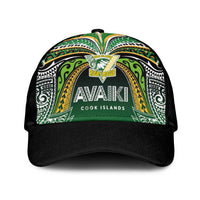 Cook Islands Rugby League Classic Cap Avaiki Tatau Tribal Motifs Black Color - Polynesian Pride