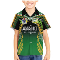 Custom Cook Islands Rugby League Family Matching Mermaid Dress and Hawaiian Shirt Avaiki Tatau Tribal Motifs Black Color - Polynesian Pride