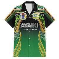 Custom Cook Islands Rugby League Family Matching Off The Shoulder Long Sleeve Dress and Hawaiian Shirt Avaiki Tatau Tribal Motifs Black Color - Polynesian Pride