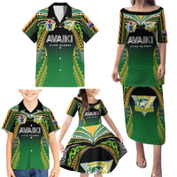 Custom Cook Islands Rugby League Family Matching Puletasi and Hawaiian Shirt Avaiki Tatau Tribal Motifs Black Color - Polynesian Pride