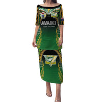 Custom Cook Islands Rugby League Family Matching Puletasi and Hawaiian Shirt Avaiki Tatau Tribal Motifs Black Color - Polynesian Pride
