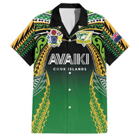 Custom Cook Islands Rugby League Family Matching Short Sleeve Bodycon Dress and Hawaiian Shirt Avaiki Tatau Tribal Motifs Black Color - Polynesian Pride