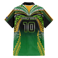 Custom Cook Islands Rugby League Family Matching Short Sleeve Bodycon Dress and Hawaiian Shirt Avaiki Tatau Tribal Motifs Black Color - Polynesian Pride