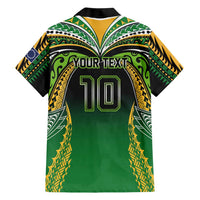 Custom Cook Islands Rugby League Hawaiian Shirt Avaiki Tatau Tribal Motifs Black Color - Polynesian Pride