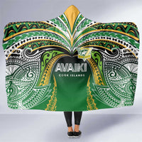 Cook Islands Rugby League Hooded Blanket Avaiki Tatau Tribal Motifs Black Color - Polynesian Pride
