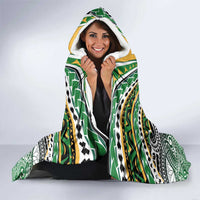 Cook Islands Rugby League Hooded Blanket Avaiki Tatau Tribal Motifs Black Color - Polynesian Pride