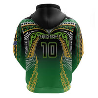 Custom Cook Islands Rugby League Hoodie Avaiki Tatau Tribal Motifs Black Color - Polynesian Pride