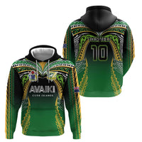 Custom Cook Islands Rugby League Hoodie Avaiki Tatau Tribal Motifs Black Color - Polynesian Pride