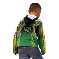 Custom Cook Islands Rugby League Kid Hoodie Avaiki Tatau Tribal Motifs Black Color - Polynesian Pride