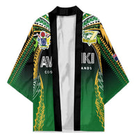 Custom Cook Islands Rugby League Kimono Avaiki Tatau Tribal Motifs Black Color - Polynesian Pride