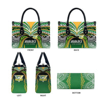 Cook Islands Rugby League Leather Bag Avaiki Tatau Tribal Motifs Black Color - Polynesian Pride