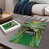Cook Islands Rugby League Puzzle Avaiki Tatau Tribal Motifs Black Color - Polynesian Pride