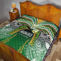 Cook Islands Rugby League Quilt Avaiki Tatau Tribal Motifs Black Color - Polynesian Pride