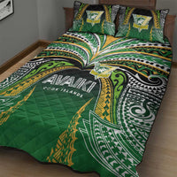 Cook Islands Rugby League Quilt Bed Set Avaiki Tatau Tribal Motifs Black Color - Polynesian Pride