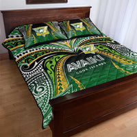 Cook Islands Rugby League Quilt Bed Set Avaiki Tatau Tribal Motifs Black Color - Polynesian Pride