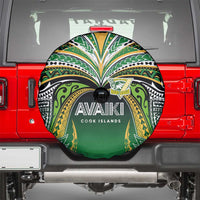 Cook Islands Rugby League Spare Tire Cover Avaiki Tatau Tribal Motifs Black Color - Polynesian Pride