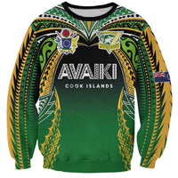 Custom Cook Islands Rugby League Sweatshirt Avaiki Tatau Tribal Motifs Black Color - Polynesian Pride