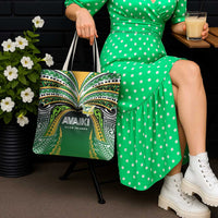 Cook Islands Rugby League Tote Bag Avaiki Tatau Tribal Motifs Black Color - Polynesian Pride