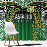 Cook Islands Rugby League Window Curtain Avaiki Tatau Tribal Motifs Black Color - Polynesian Pride