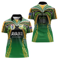 Custom Cook Islands Rugby League Women Polo Shirt Avaiki Tatau Tribal Motifs Black Color - Polynesian Pride