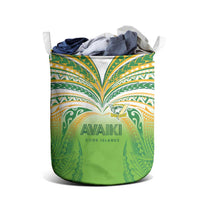 Cook Islands Rugby League Laundry Basket Avaiki Tatau Tribal Motifs White Color - Polynesian Pride