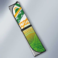 Cook Islands Rugby League Auto Sun Shade Avaiki Tatau Tribal Motifs White Color - Polynesian Pride