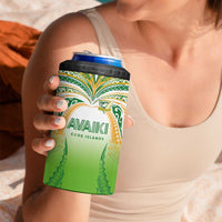 Custom Cook Islands Rugby League 4 in 1 Can Cooler Tumbler Avaiki Tatau Tribal Motifs White Color - Polynesian Pride