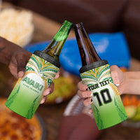 Custom Cook Islands Rugby League 4 in 1 Can Cooler Tumbler Avaiki Tatau Tribal Motifs White Color - Polynesian Pride