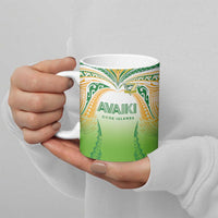 Custom Cook Islands Rugby League Ceramic Mug Avaiki Tatau Tribal Motifs White Color - Polynesian Pride