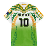 Custom Cook Islands Rugby League Family Matching Off The Shoulder Long Sleeve Dress and Hawaiian Shirt Avaiki Tatau Tribal Motifs White Color - Polynesian Pride