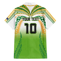 Custom Cook Islands Rugby League Family Matching Tank Maxi Dress and Hawaiian Shirt Avaiki Tatau Tribal Motifs White Color - Polynesian Pride
