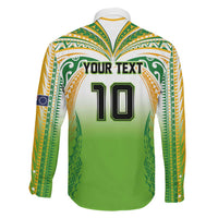 Custom Cook Islands Rugby League Family Matching Tank Maxi Dress and Hawaiian Shirt Avaiki Tatau Tribal Motifs White Color - Polynesian Pride